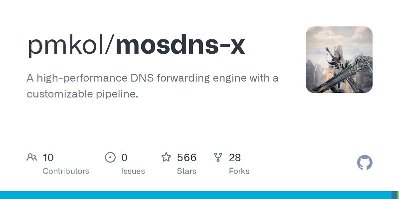 GitHub - pmkol/mosdns-x: A high-performance DNS forwarding engine with a customizable pipeline.